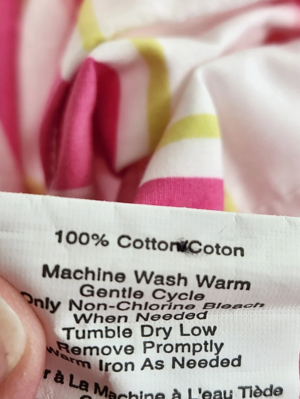 Pottery Barn Kids Striped Duvet Cover Sz Sz F/Q Bright Colorful Pink Lime